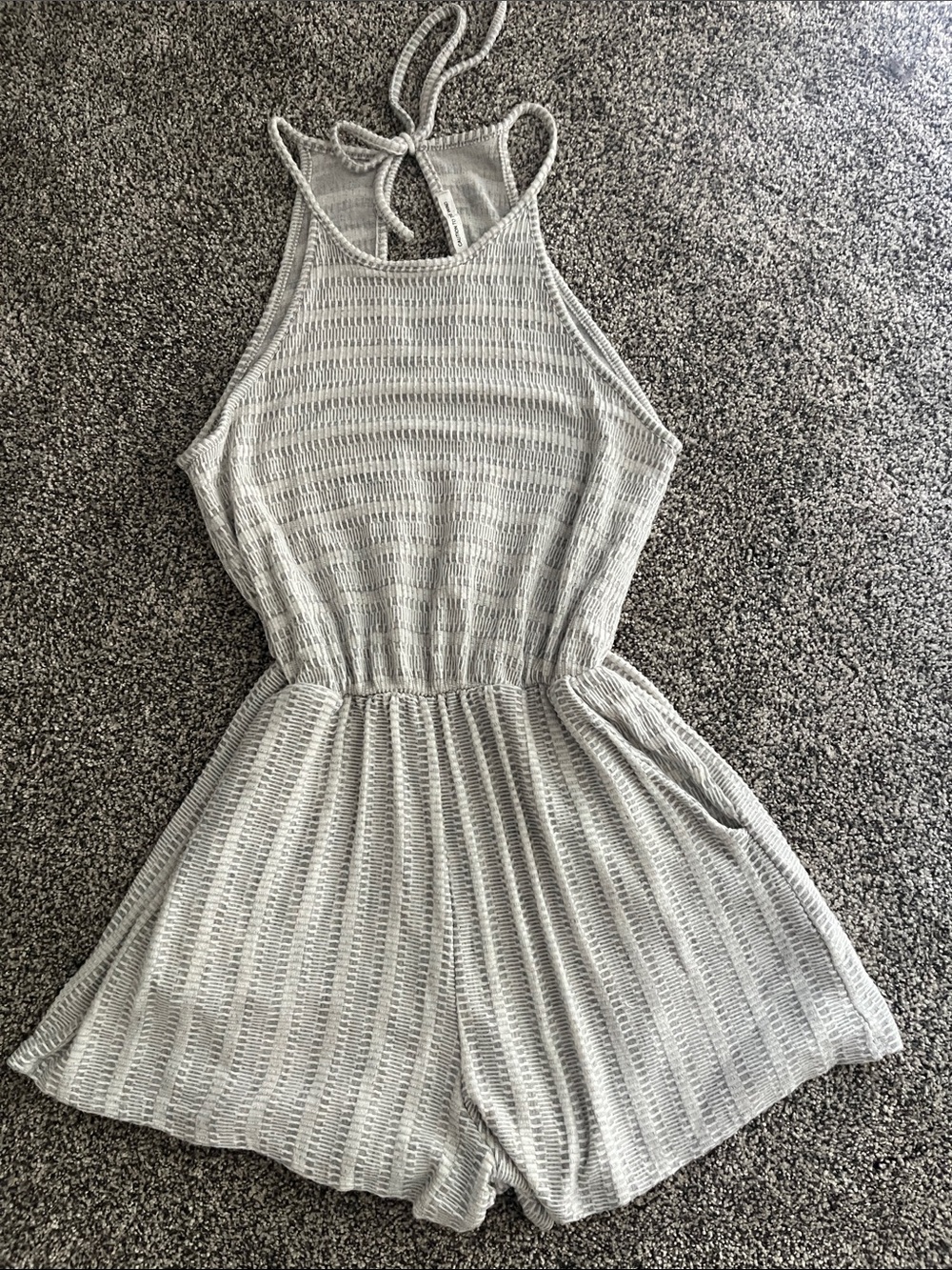 Women’s Light Gray Knit Halter Romper